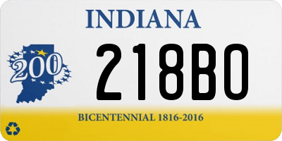 IN license plate 218BO