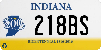 IN license plate 218BS