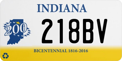 IN license plate 218BV