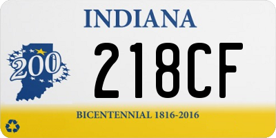 IN license plate 218CF