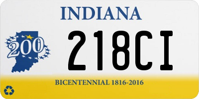 IN license plate 218CI