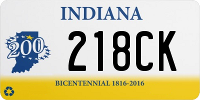 IN license plate 218CK