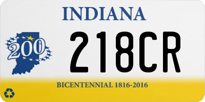 IN license plate 218CR