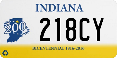 IN license plate 218CY