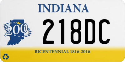 IN license plate 218DC