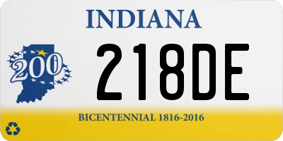 IN license plate 218DE