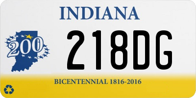 IN license plate 218DG