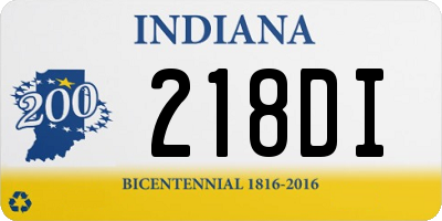 IN license plate 218DI