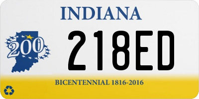 IN license plate 218ED