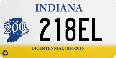 IN license plate 218EL