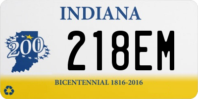 IN license plate 218EM