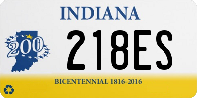 IN license plate 218ES