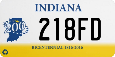 IN license plate 218FD