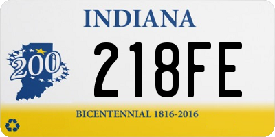 IN license plate 218FE