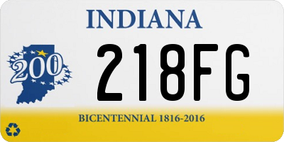 IN license plate 218FG