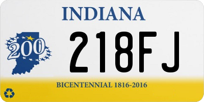 IN license plate 218FJ