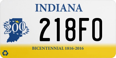 IN license plate 218FO