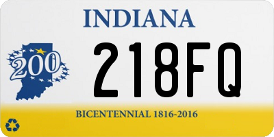 IN license plate 218FQ