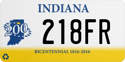 IN license plate 218FR