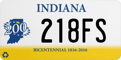 IN license plate 218FS