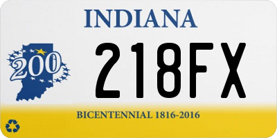 IN license plate 218FX