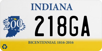 IN license plate 218GA