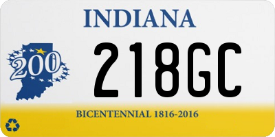 IN license plate 218GC