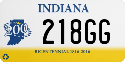 IN license plate 218GG