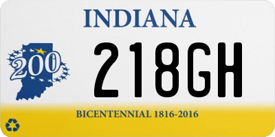 IN license plate 218GH