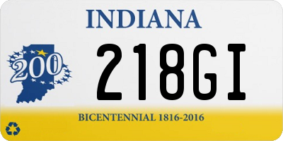 IN license plate 218GI