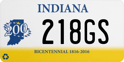 IN license plate 218GS