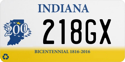 IN license plate 218GX