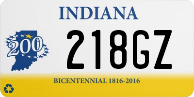 IN license plate 218GZ