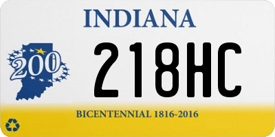 IN license plate 218HC