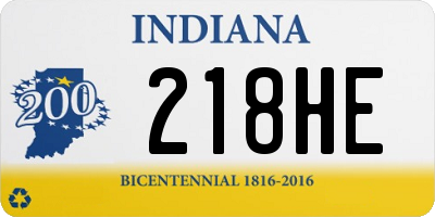 IN license plate 218HE