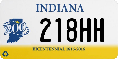 IN license plate 218HH