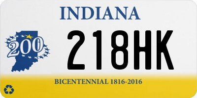 IN license plate 218HK