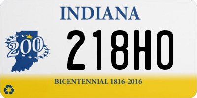 IN license plate 218HO