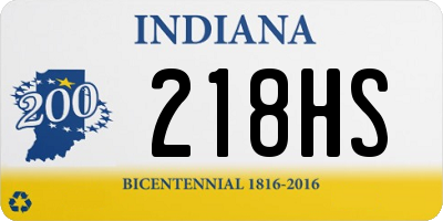 IN license plate 218HS