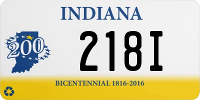 IN license plate 218I