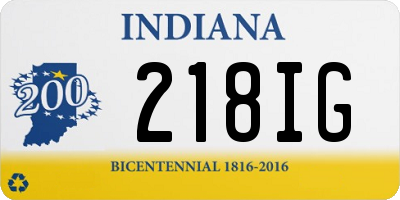 IN license plate 218IG