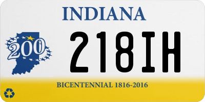 IN license plate 218IH