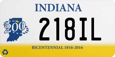 IN license plate 218IL