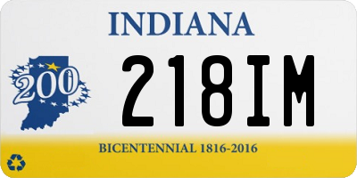 IN license plate 218IM