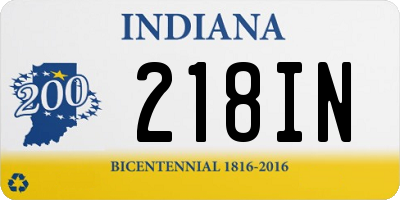 IN license plate 218IN