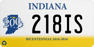 IN license plate 218IS