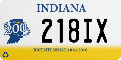 IN license plate 218IX