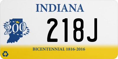 IN license plate 218J