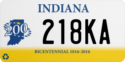 IN license plate 218KA