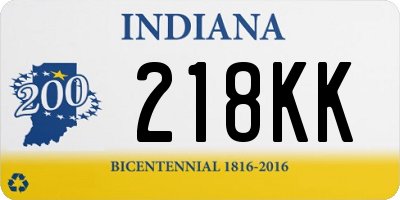 IN license plate 218KK